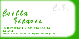 csilla vitaris business card